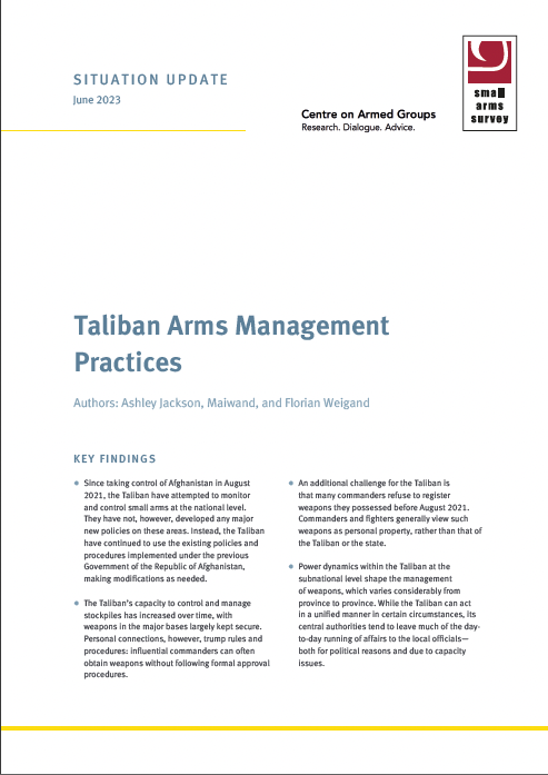 Taliban Arms Management Practices front page