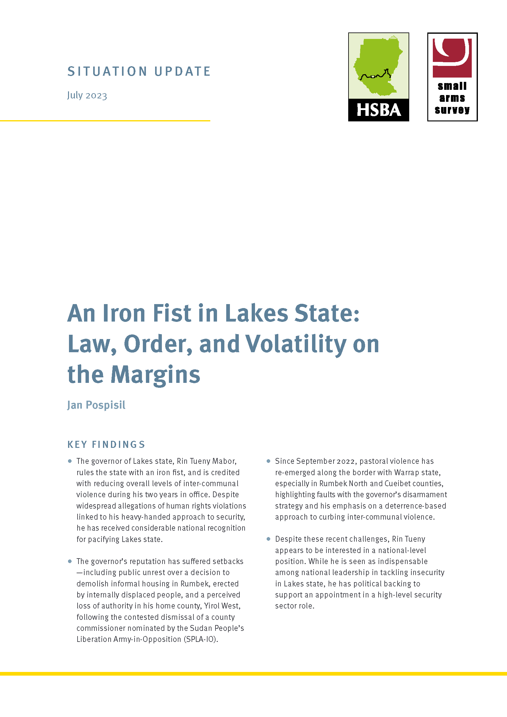 Situation Update An Iron Fist in Lakes State cover image
